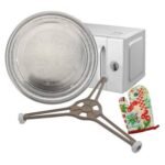 Universal Microwave Turntable Glass Plate Flat Bottom 245 Mm Glass Turntable Support Stand Flat Plate Holder for A Triple Arm Can Be Placed in The Dishwasher to Clear Durable Glass Frosted Surface | Easy Cleaning